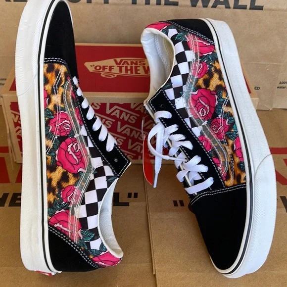 Vans Old Skool Rose Animal check True White/Multi Men’s sneakers - Picture 12 of 16